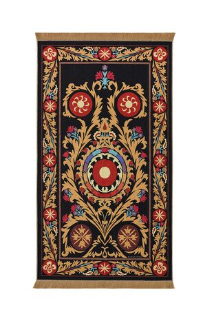 Black Velvet Carpet Prayer Rug 