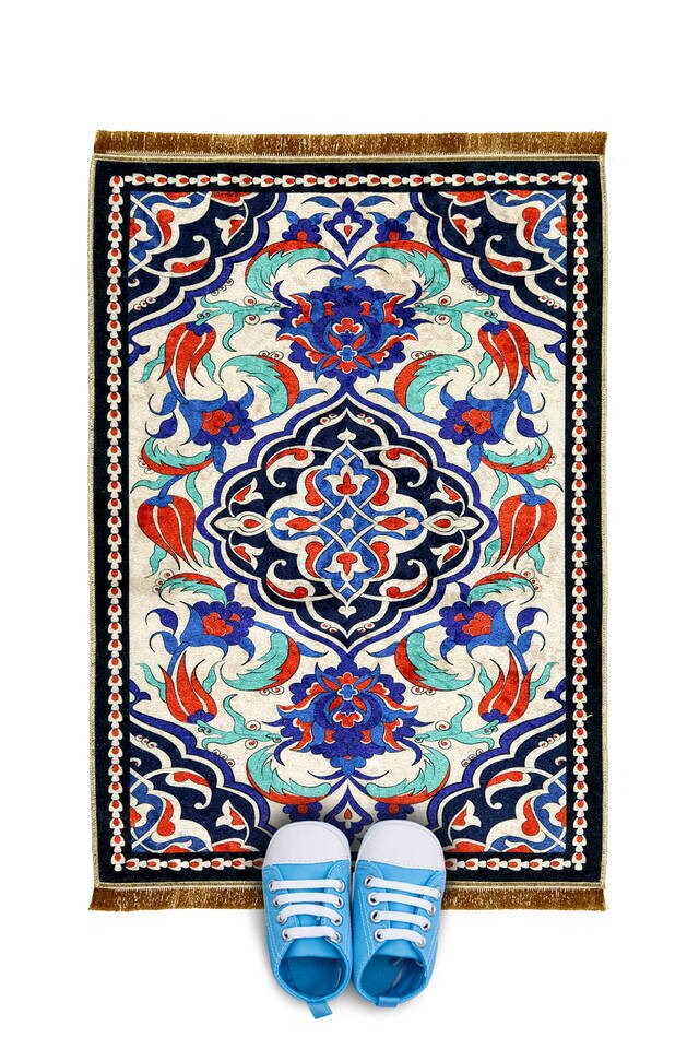 Black Velvet Children's Prayer Rug - Bursa İpek