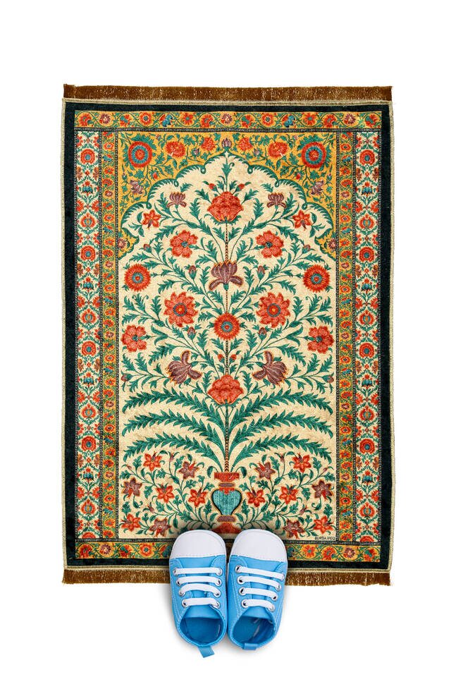 Black Velvet Children's Prayer Rug - Bursa İpek
