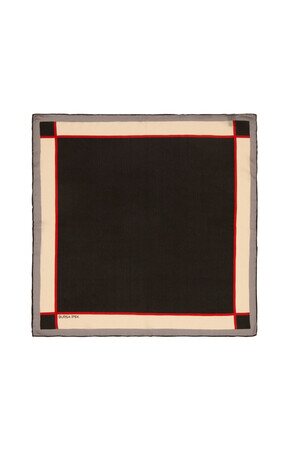 Black Wide Border Plain Silk Pocket Square 