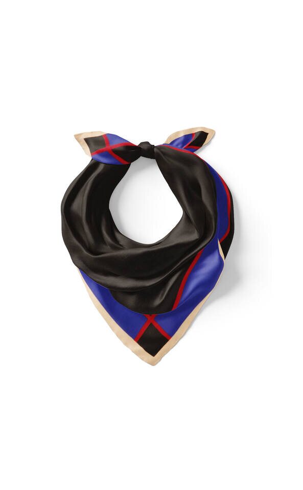 Black Wide Border Plain Silk Pocket Square - 2