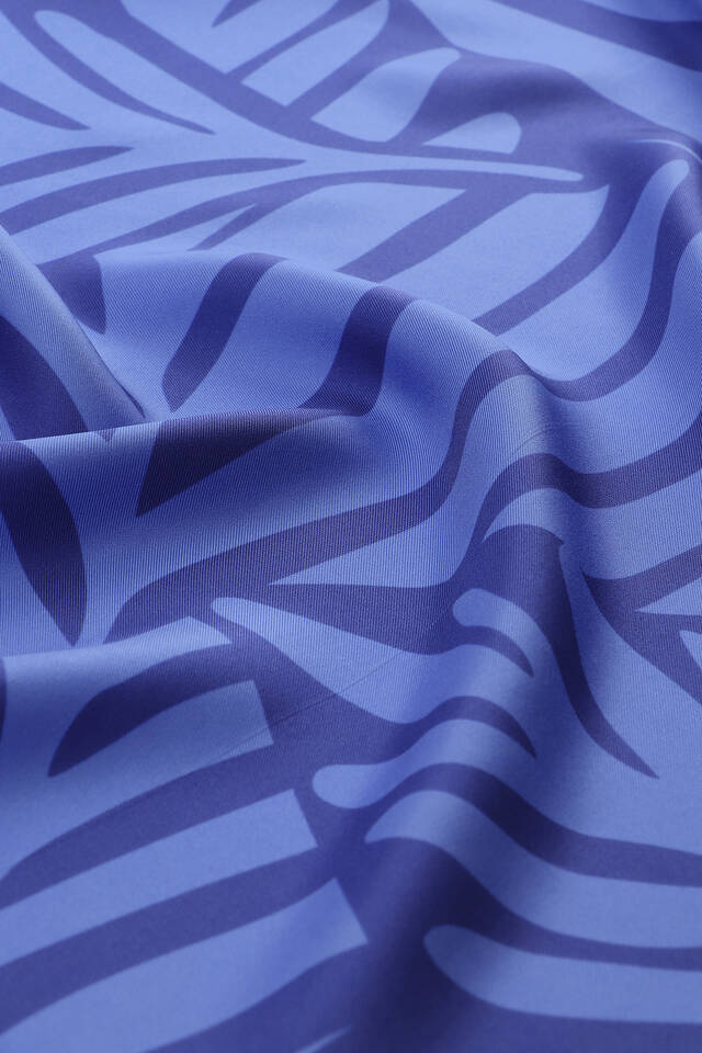 Blue Crop Pattern Twill Silk Scarf - 5