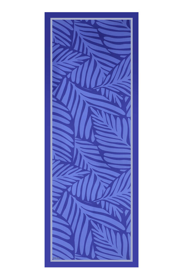 Blue Crop Pattern Twill Silk Scarf - 4