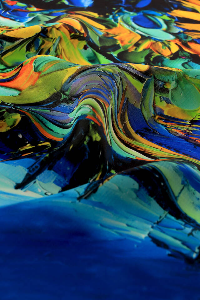 Blue Day Flowers Pattern Silk Pocket Square - 3