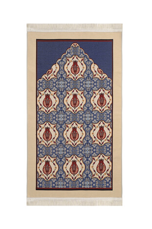 Blue Tulip Pattern Tapestry Prayer Rug 