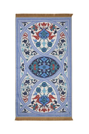 Blue Velvet Carpet Prayer Rug - Thumbnail
