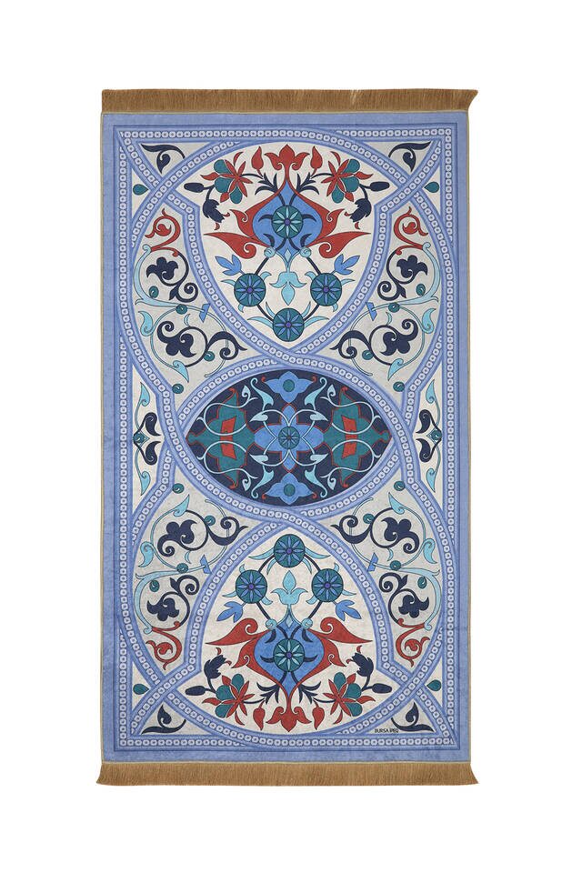Blue Velvet Carpet Prayer Rug 