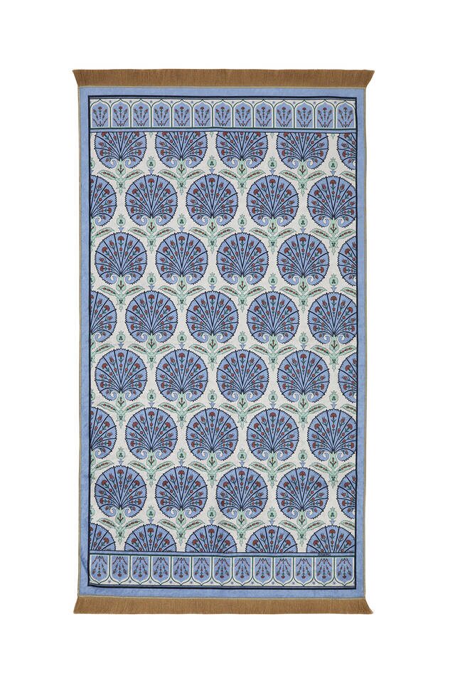 Blue Velvet Carpet Prayer Rug 