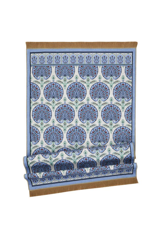 Blue Velvet Carpet Prayer Rug - 4