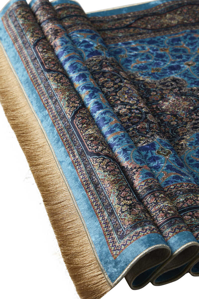 Blue Velvet Carpet Prayer Rug