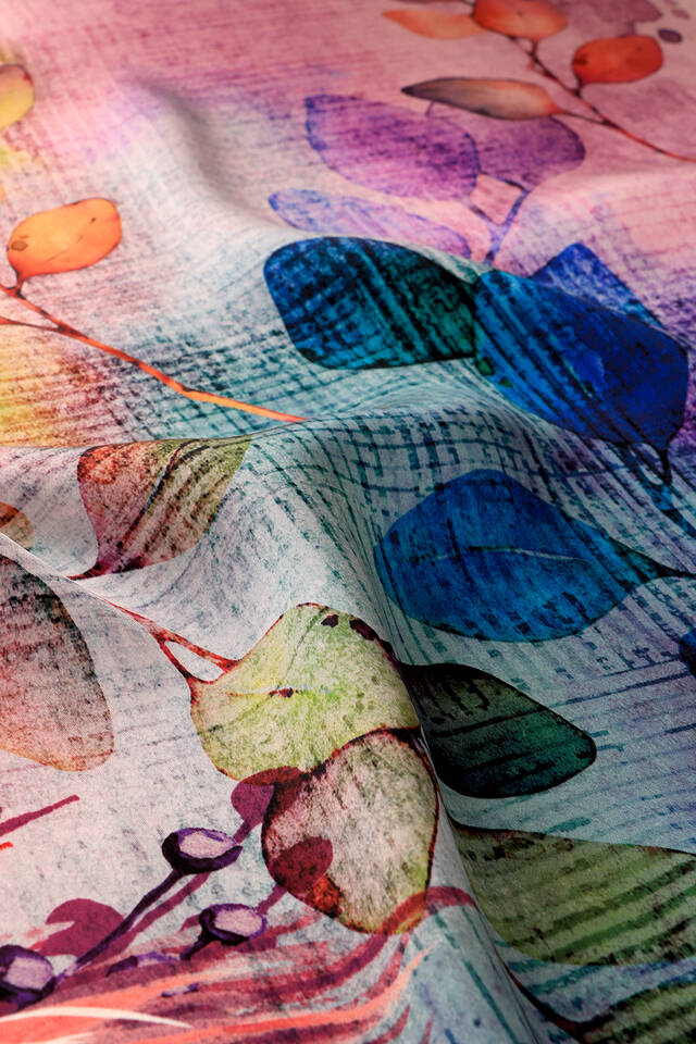 Pembe Botanik Desen Sura İpek Eşarp - 2