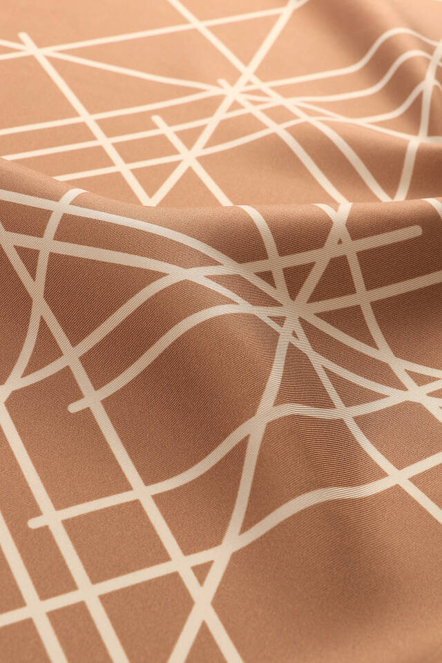 Bronze Echo Pattern Twill Silk Square Scarf - 3