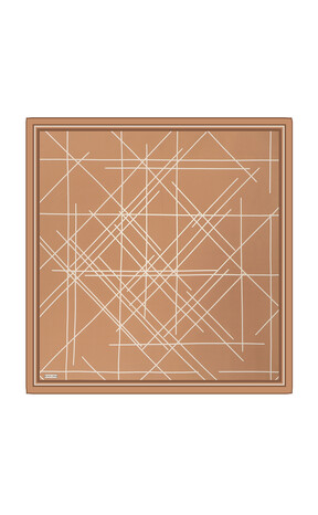 Bronze Echo Pattern Twill Silk Square Scarf 
