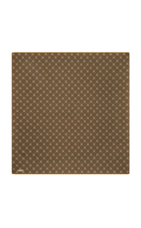 Brown Butterfly Monogram Twill Silk Square Scarf 