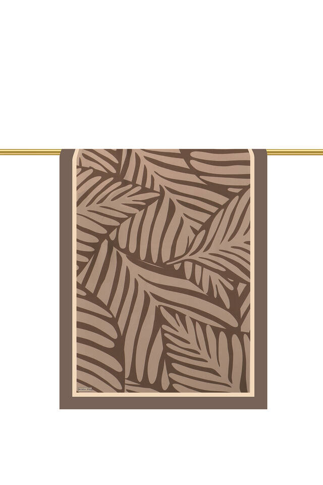 Brown Crop Pattern Twill Silk Scarf - 3