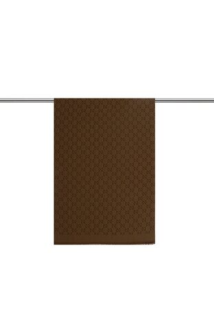 Brown G Pattern Embossed Scarf - Thumbnail