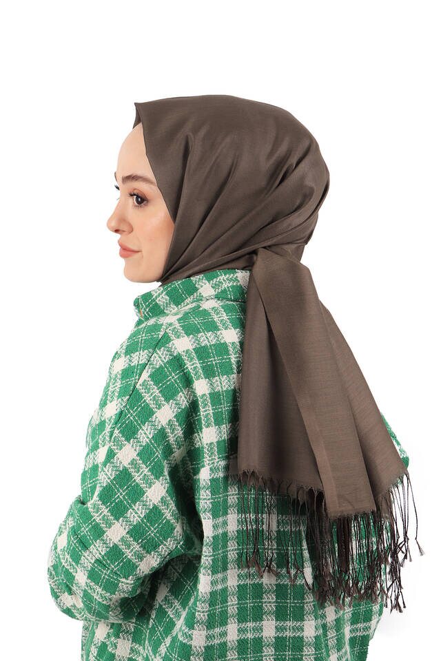 Brown Silk Look Scarf 