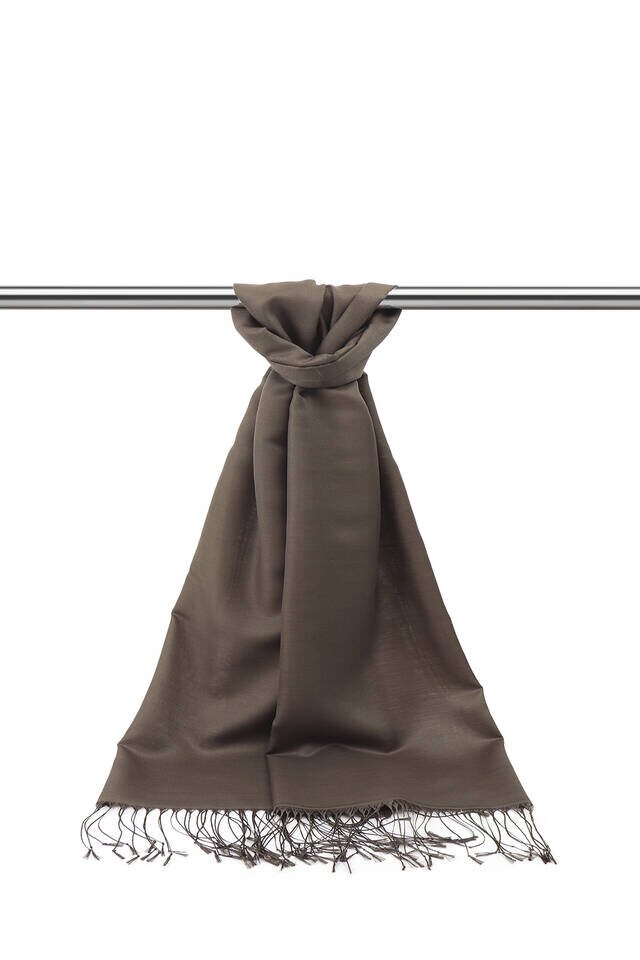 Brown Silk Look Scarf - 2