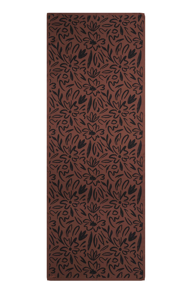 Brown Spring Pattern Twill Silk Scarf - 3