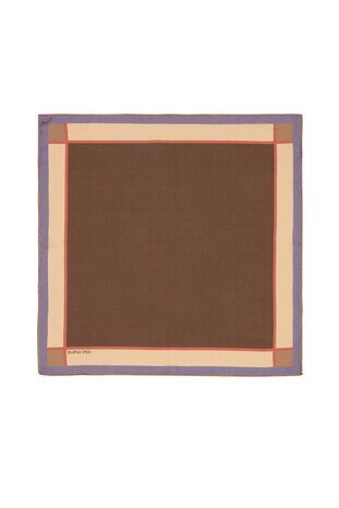 Brown Wide Border Plain Silk Pocket Square 