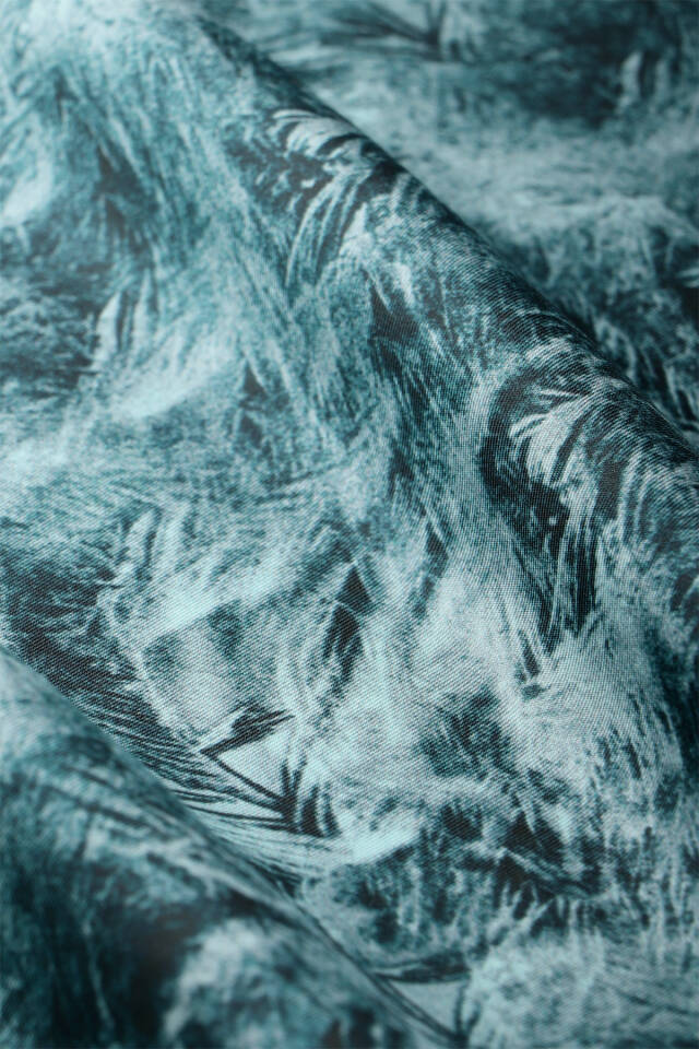 Oil Green Brush Pattern Twill Silk Shawl - 5