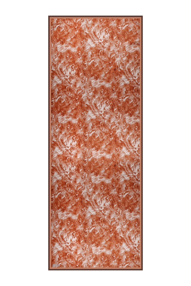 Cinnamon Brush Pattern Twill Silk Shawl - 4