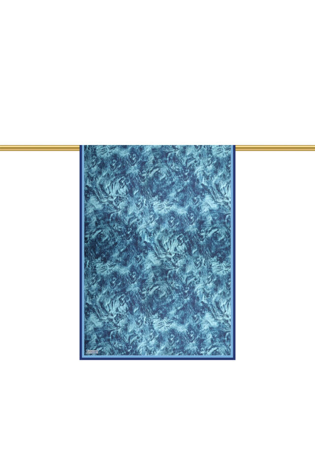 Mint Brush Pattern Twill Silk Shawl - 3