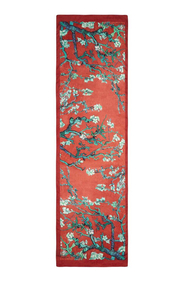 Burgundy Almond Blossom Silky Foulard - 4