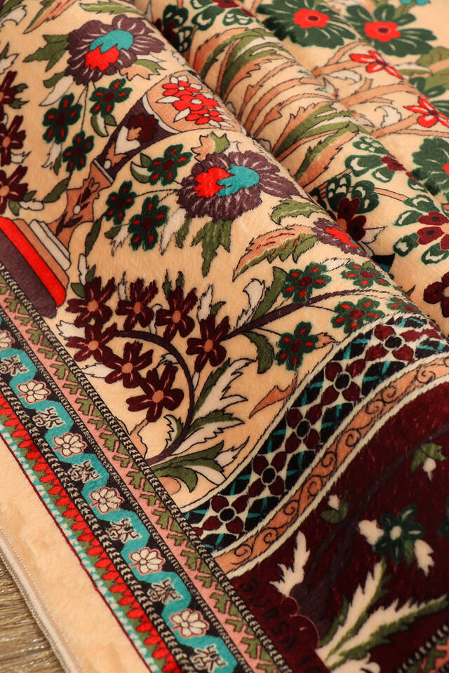 Camel Bamboo Carpet Prayer Rug - 2