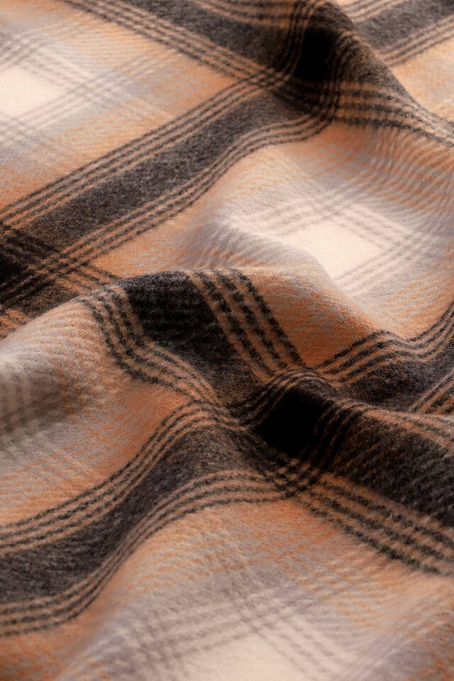 Camel Black Patterned Winter Shawl - 4