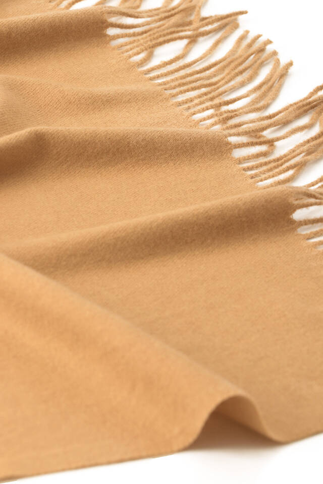 Camel Solid Color Winter Shawl - 4