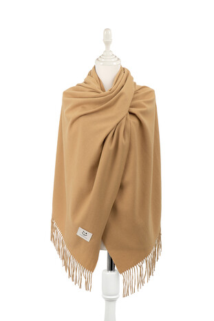 Camel Solid Color Winter Shawl 