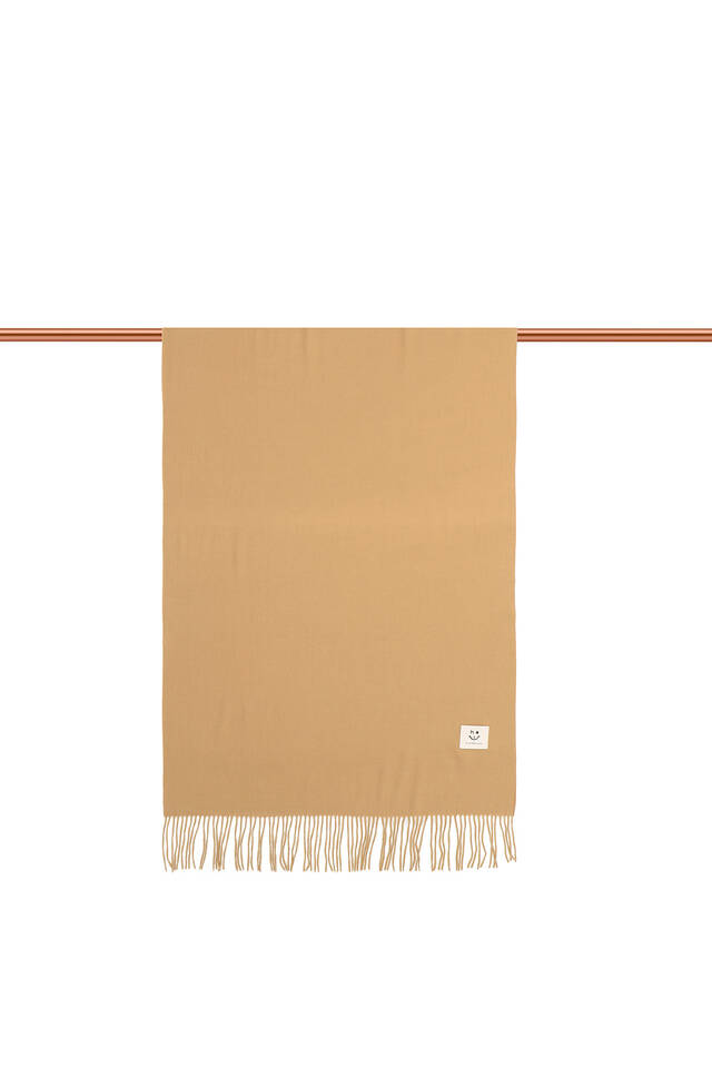 Camel Solid Color Winter Shawl - 3