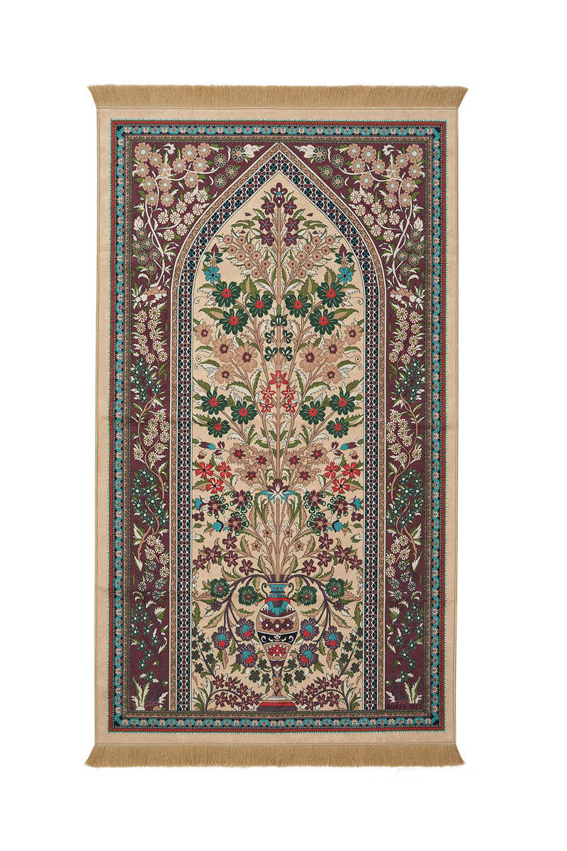 Camel Velvet Carpet Prayer Rug