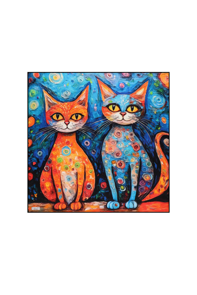 Orange Cat Pattern Silk Handkerchief 