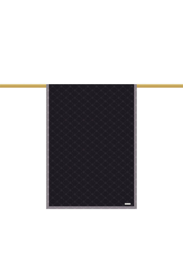 Black Chain Monogram Pattern Silk Shawl - 3