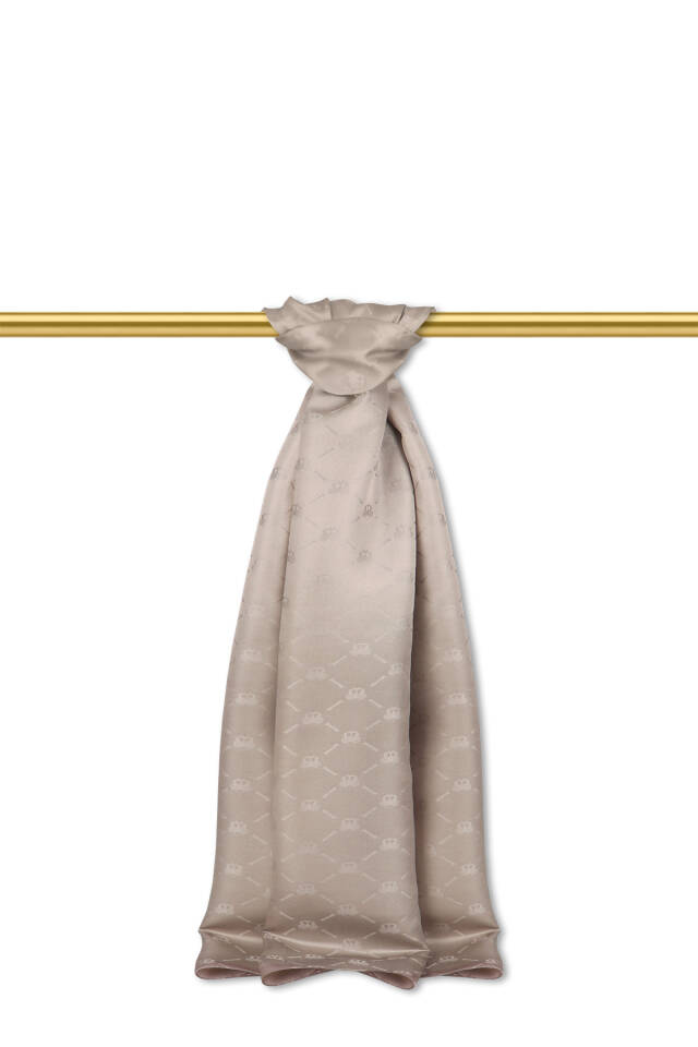 Stone Chain Monogram Pattern Silk Shawl 