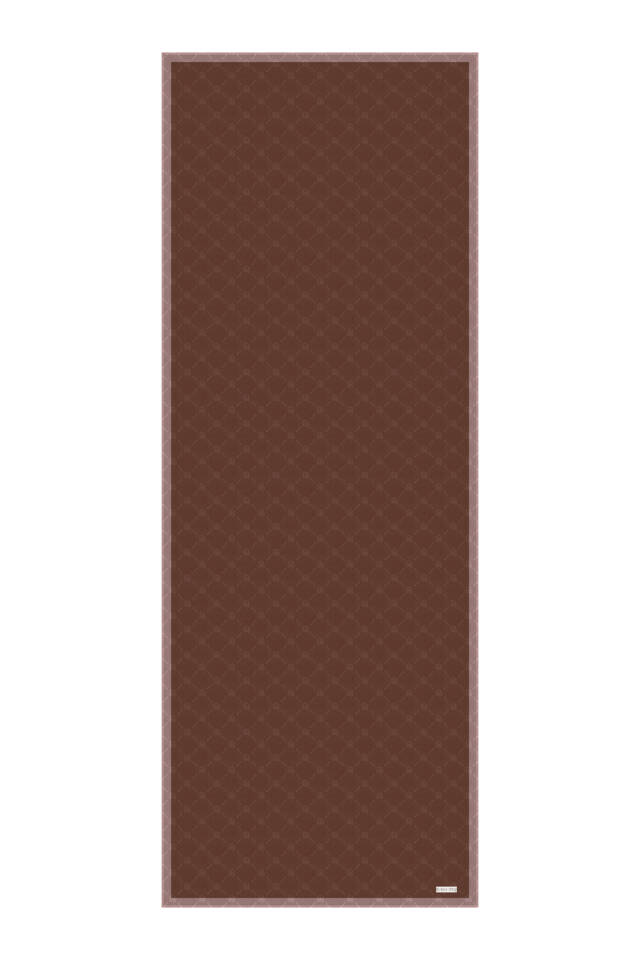 Brown Chain Monogram Pattern Silk Shawl - 4