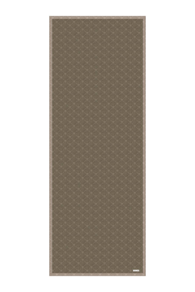 Khaki Chain Monogram Pattern Silk Shawl - 4