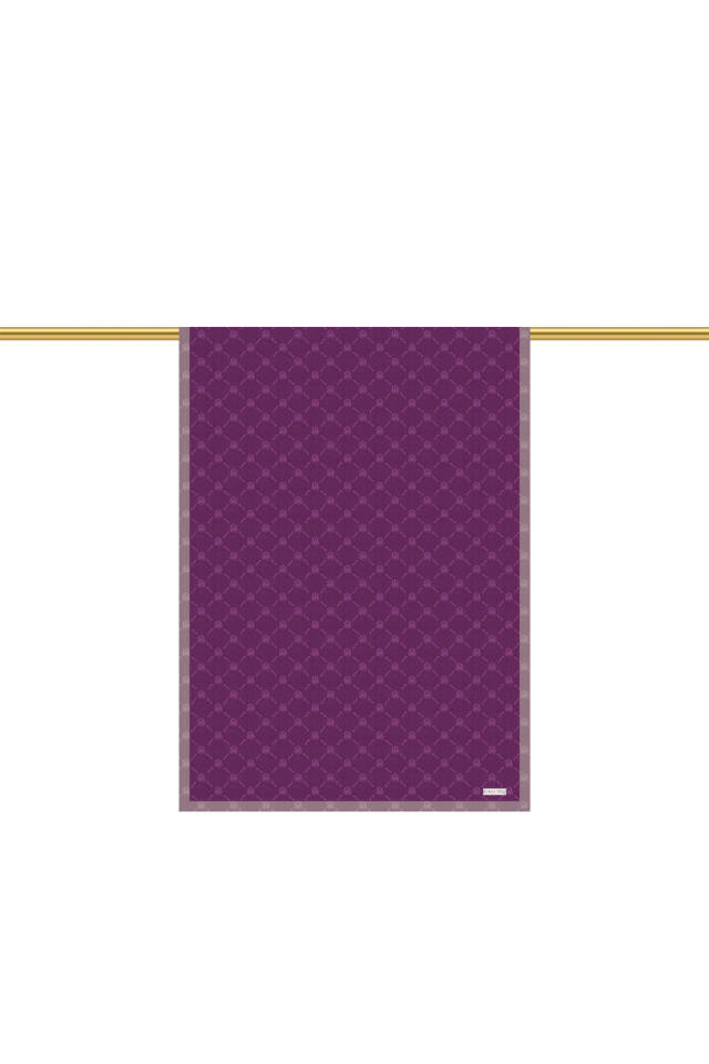 Purple Chain Monogram Pattern Silk Shawl - 3