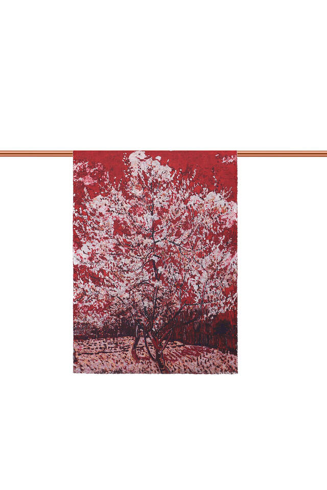 Cherry Peach Tree Pattern Winter Shawl - 3