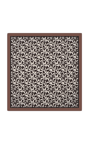 Chestnut Pia Pattern Sura Silk Square Scarf 