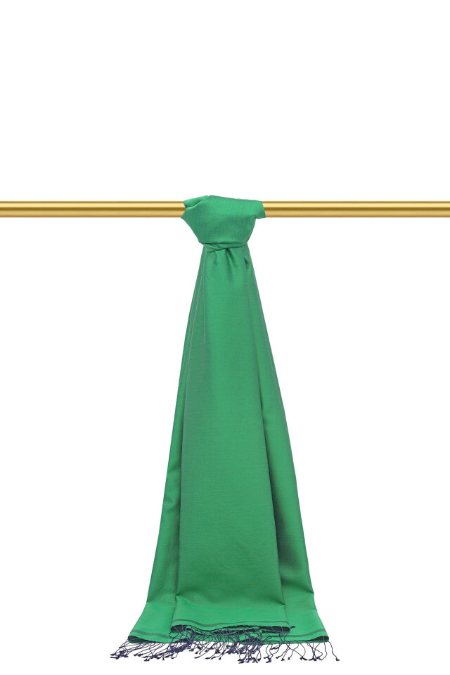 Benetton Lacivert Çift Taraflı İpek Şal - 1