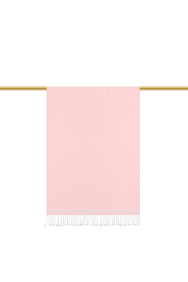 Pudra Gri Çift Taraflı İpek Şal - 3