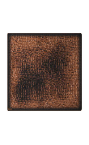 Cinnamon Deren Pattern Twill Silk Square Scarf 