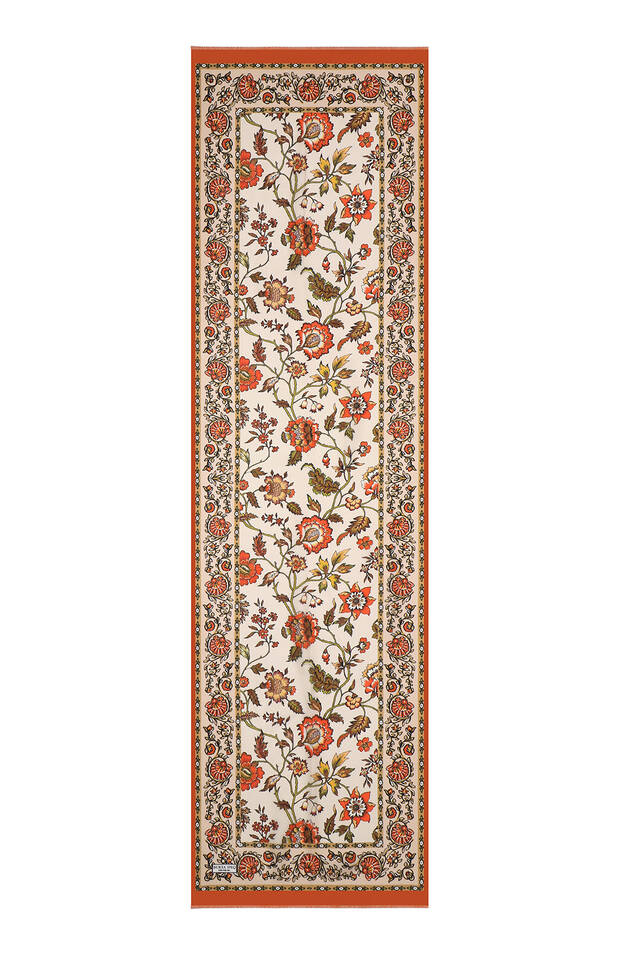 Cinnamon Lily Pattern Voile Silk Foulard - 4