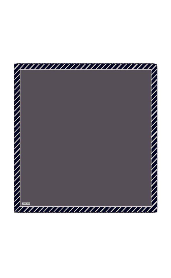 Ametist Çizgi Desen Twill İpek Eşarp - Bursa İpek