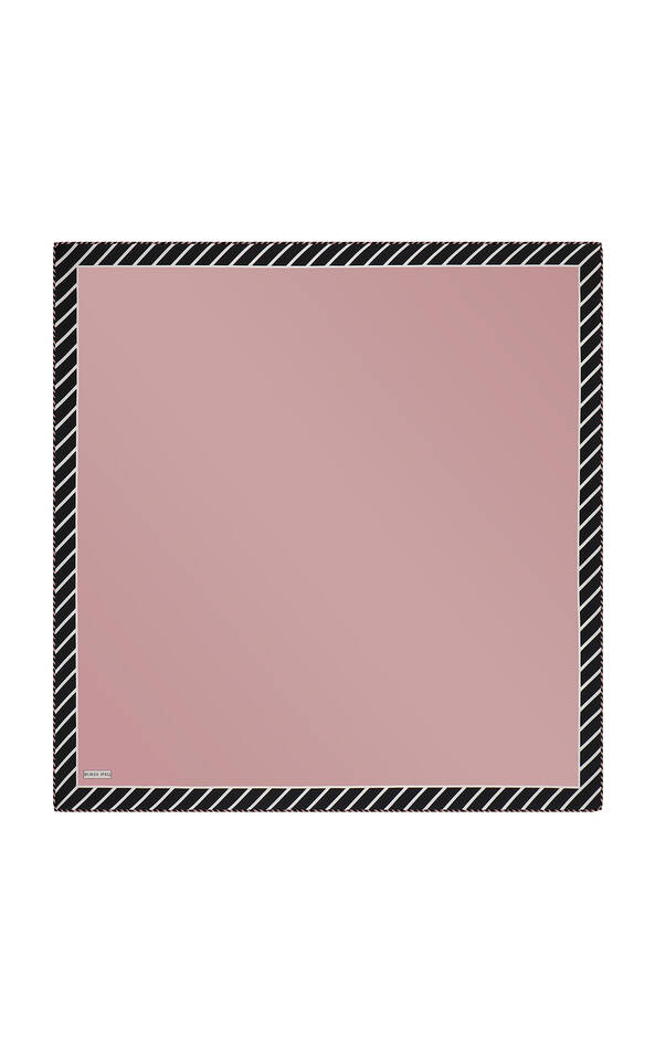 وشاح حريري منسوج بنمط شريطي وردي مغبر 