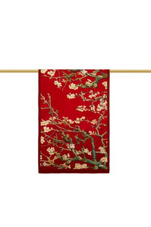 Claret Red Almond Blossom Silk Scarf - Thumbnail