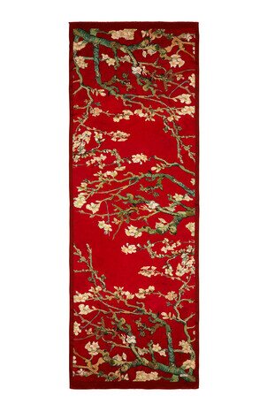 Claret Red Almond Blossom Silk Scarf - Thumbnail
